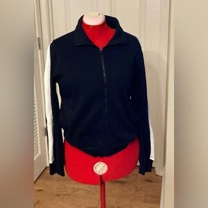 Colsie Women’s Black Jacket white stripe track Size Medium NWT